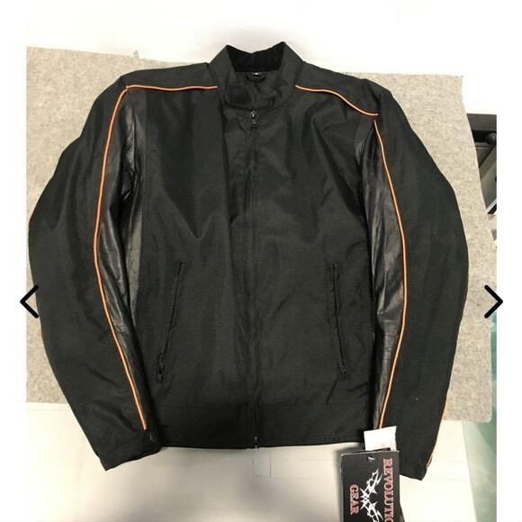 REVOLUTION GEAR NWT MENS 109% LEATHER & CORDORA BIKER SPORTS JACKET  SIZE MEDIUM - Picture 7 of 9